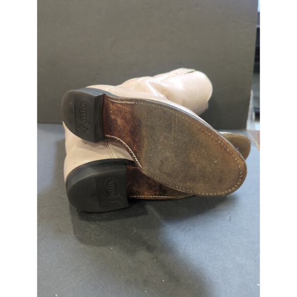 Justin Womens Size 6B Light Pink L3714 Leather Roper Cowboy Western Boots 124901 - Picture 8 of 10